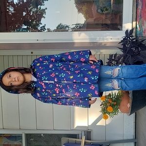 Carter's blue with flowers spring/fall light jacket,  size L/6x